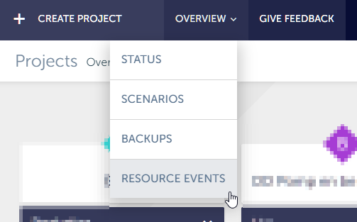 Resource Events Menu Item
